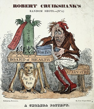 Contemporary Caricature of a Cholera patient. Wellcome Collection