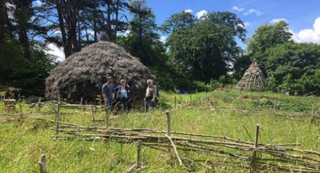 UCD Centre for Experimental Archaeology and Material Culture's (CEAMC) early medieval roundhouse reconstruction. Images courtesy of Aidan O'Sullivan.
